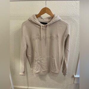 Abercrombie & Fitch Cream Embossed Logo Hoodie